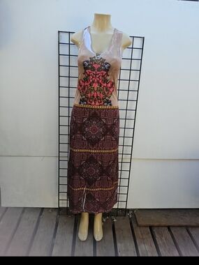 Chesley Paisley Maxi Dress in Pink, Brown & Yellow